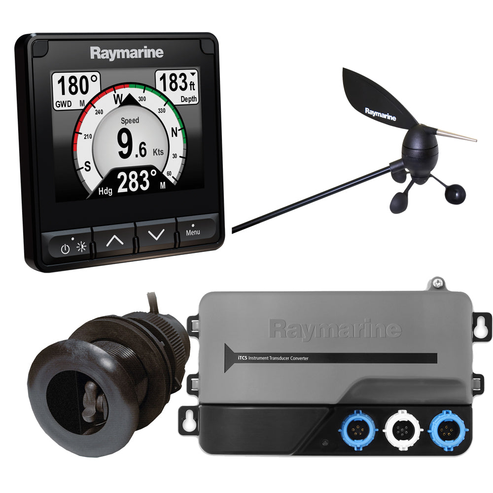 Raymarine i70s システムパック カラーインストゥルメント付き 風速計、DSTトランスデューサー、iTC-5、STngバックボーン [T70216]