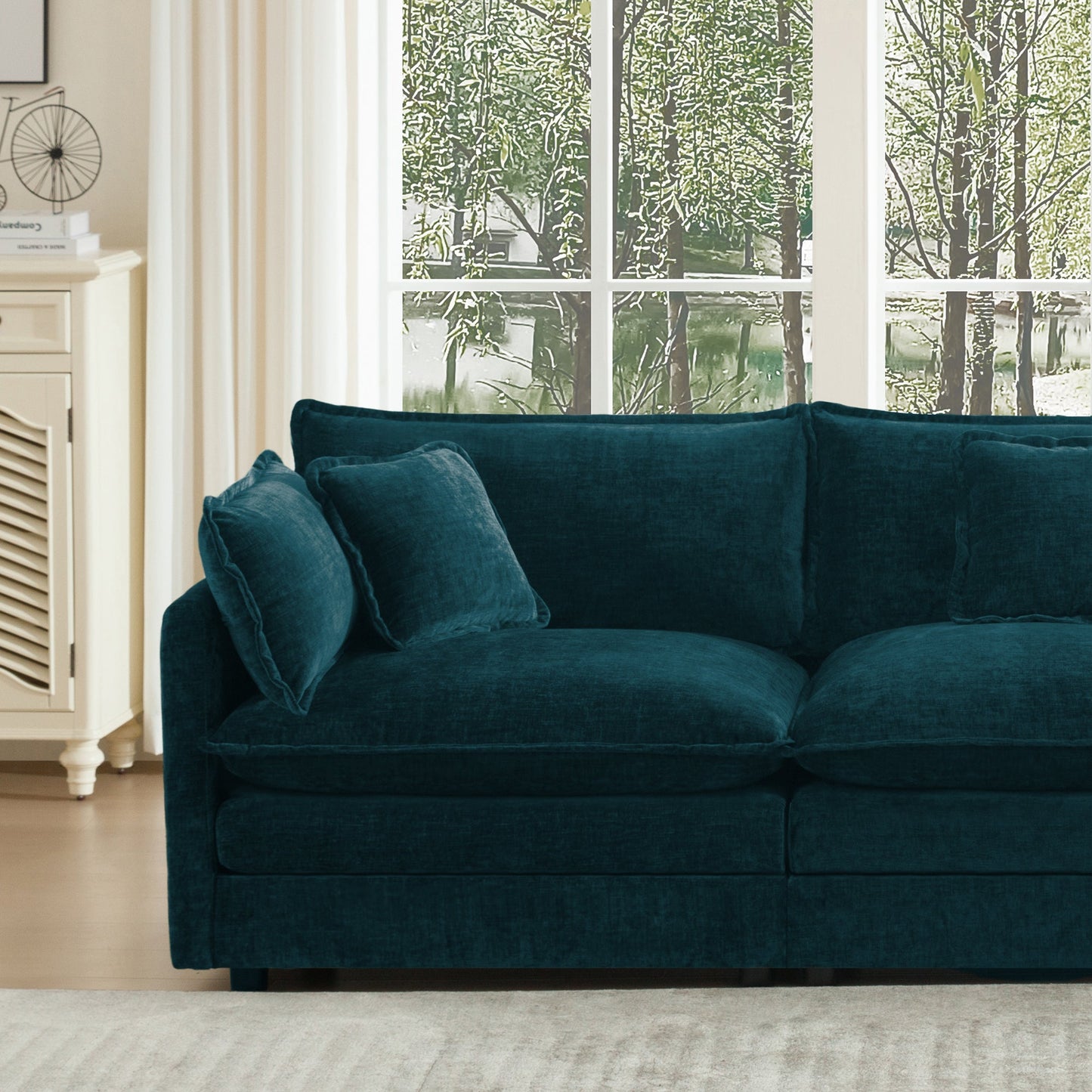 Accent Chair Set of 2, High-end Chenille Upholstered Armchairs