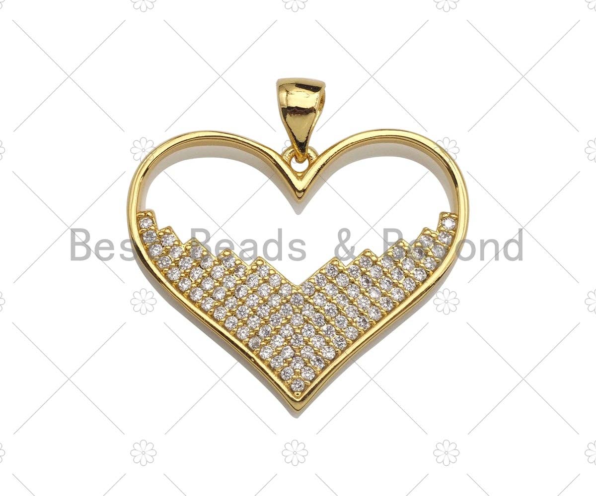 18K Gold Large Heart Shape Pendant,Sku#LK55