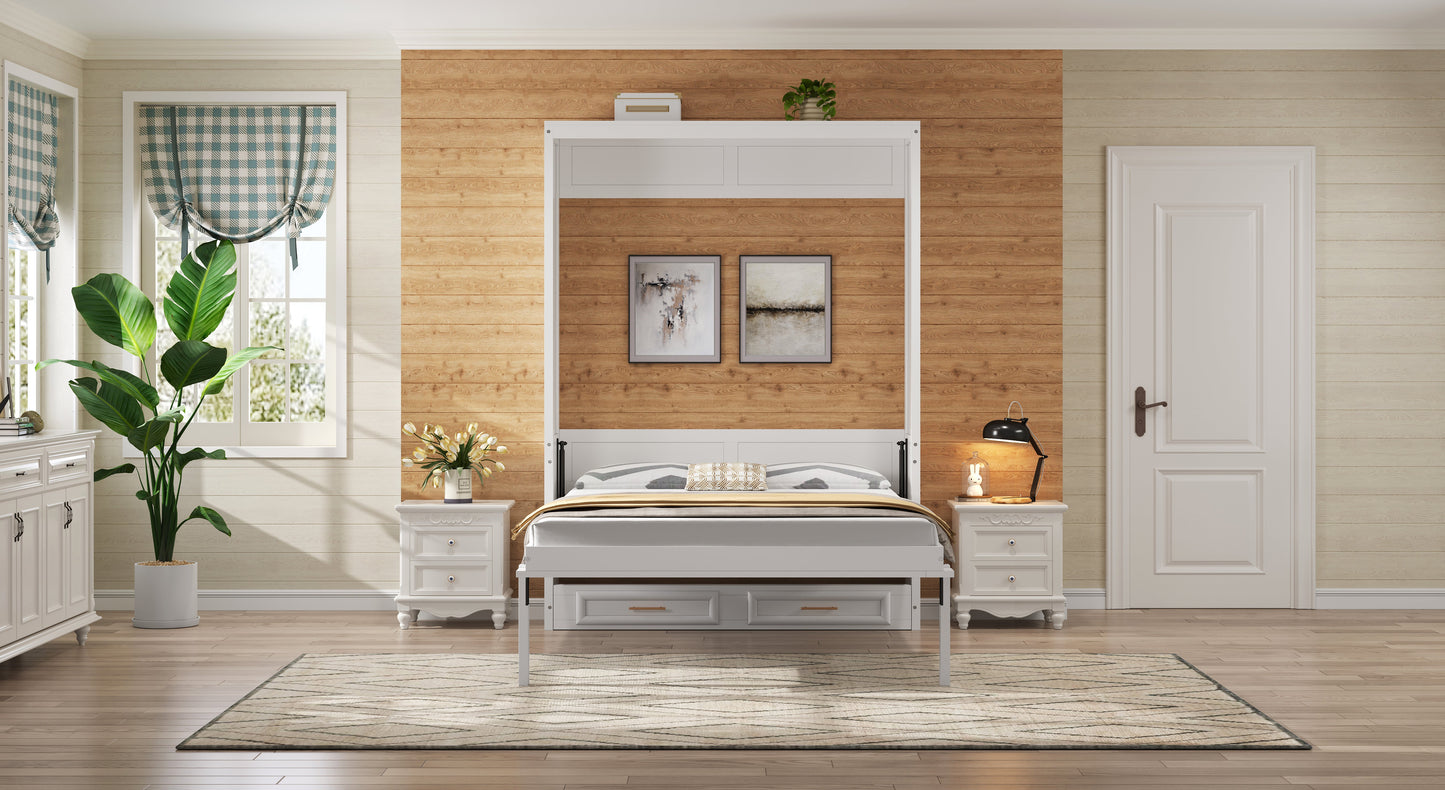 Full Size Murphy Bed with 2 Drawers
