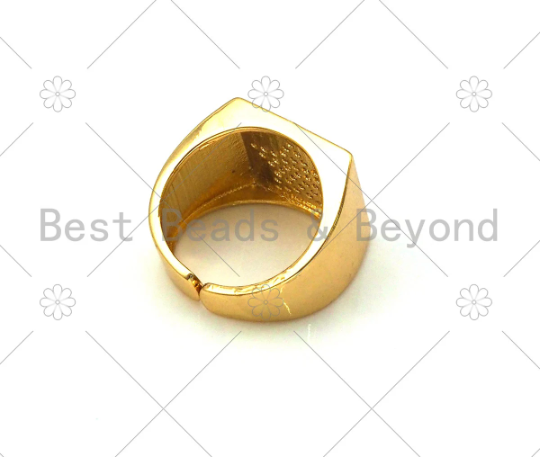 Enamel CZ Star Adjustable Ring, Sku#O64