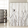 Rideau de douche 183x183 cm en polycoton motifs branches et oiseaux