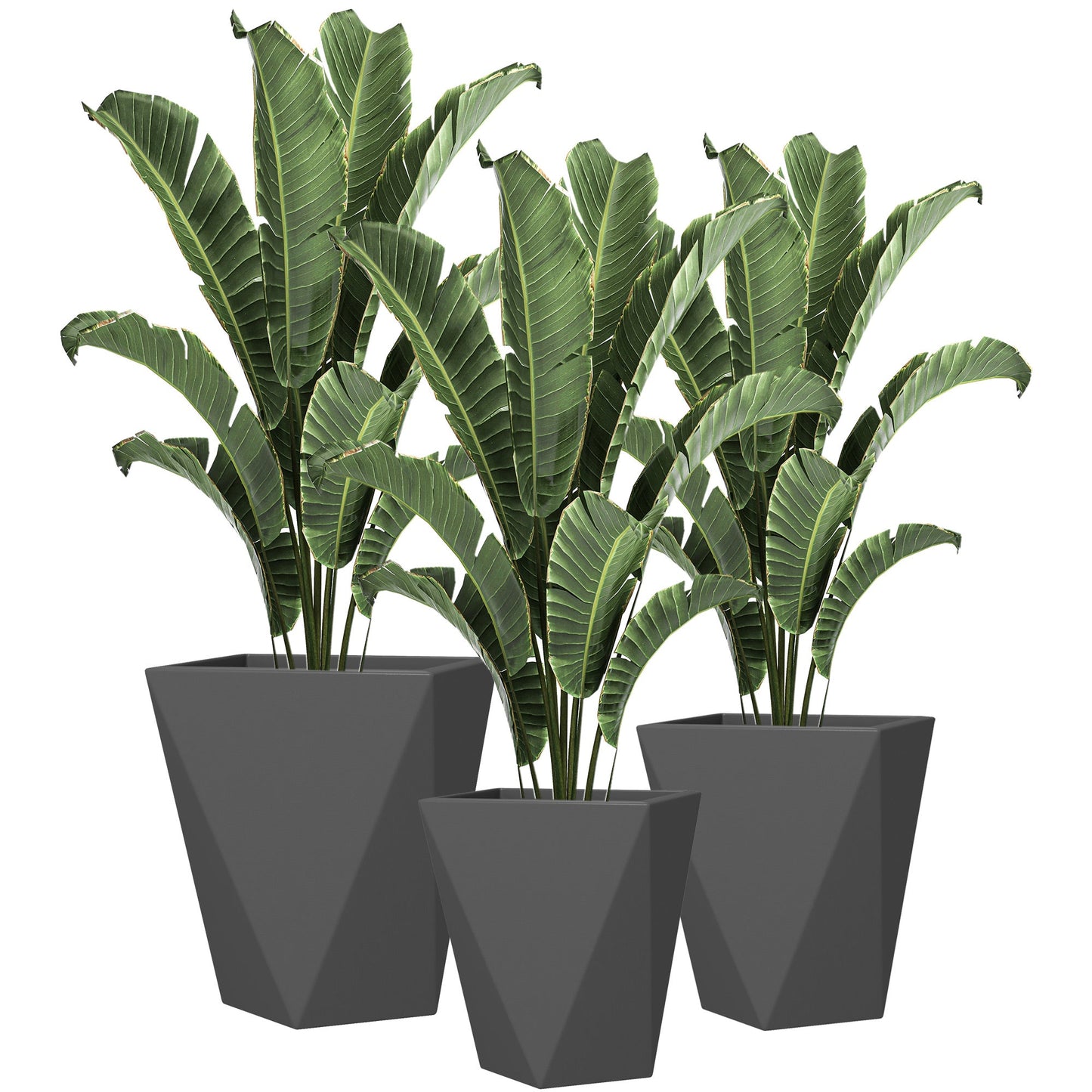 Outsunny Set of 3 Tall Planters