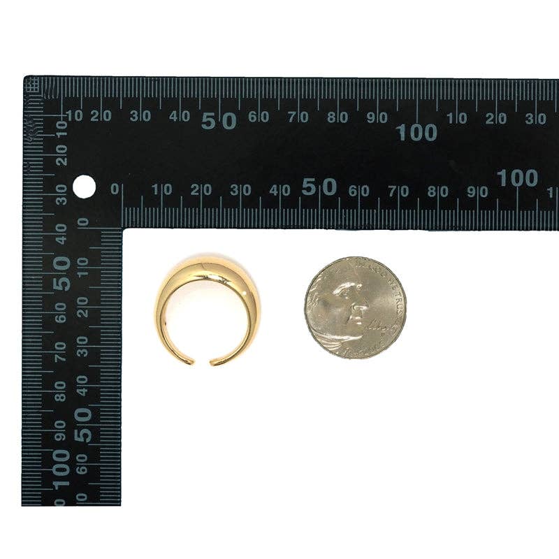 Gold Plain Chunky Adjustable Ring, Sku#LX201