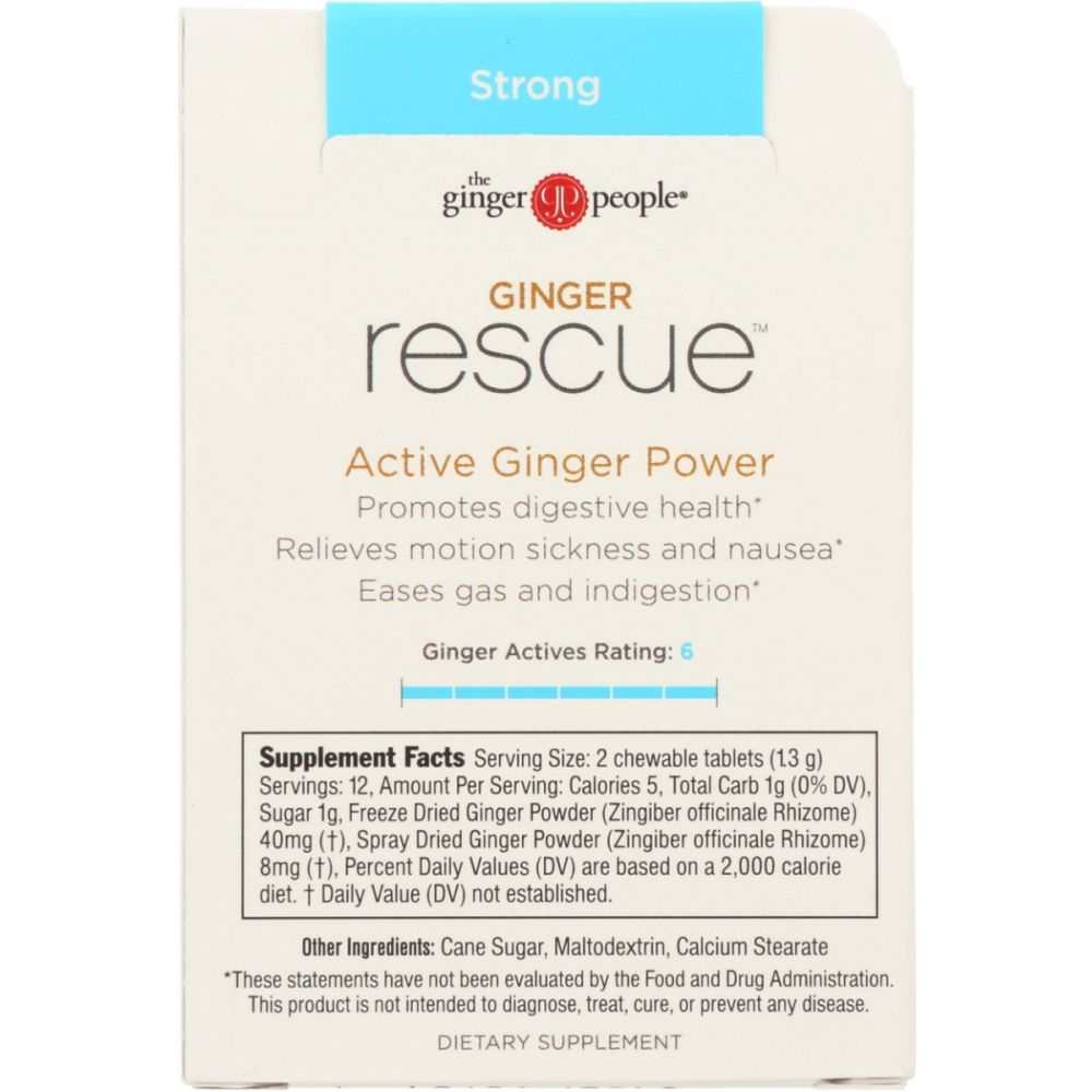 THE GINGER PEOPLE: Ginger Rescue Chewable Ginger Strong Tablets, 0.55 oz