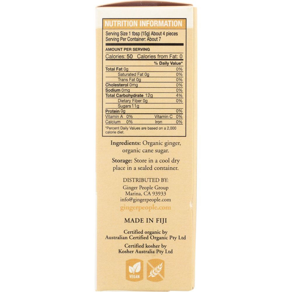 THE GINGER PEOPLE: Organic Crystallized Ginger, 4 oz