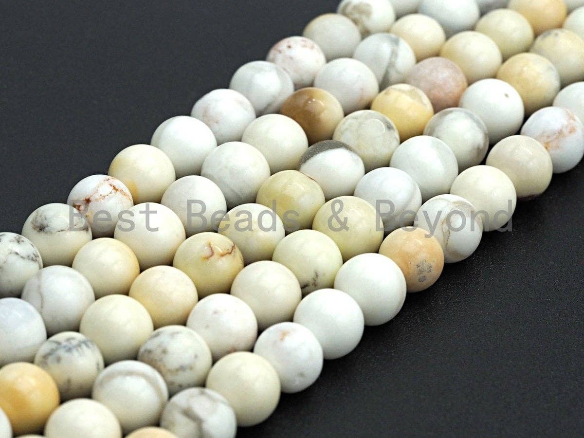 Natural Smooth Ivory Jade, 6mm/8mm/10mm/12mm, 15.5" Full Strand, Sku#U650