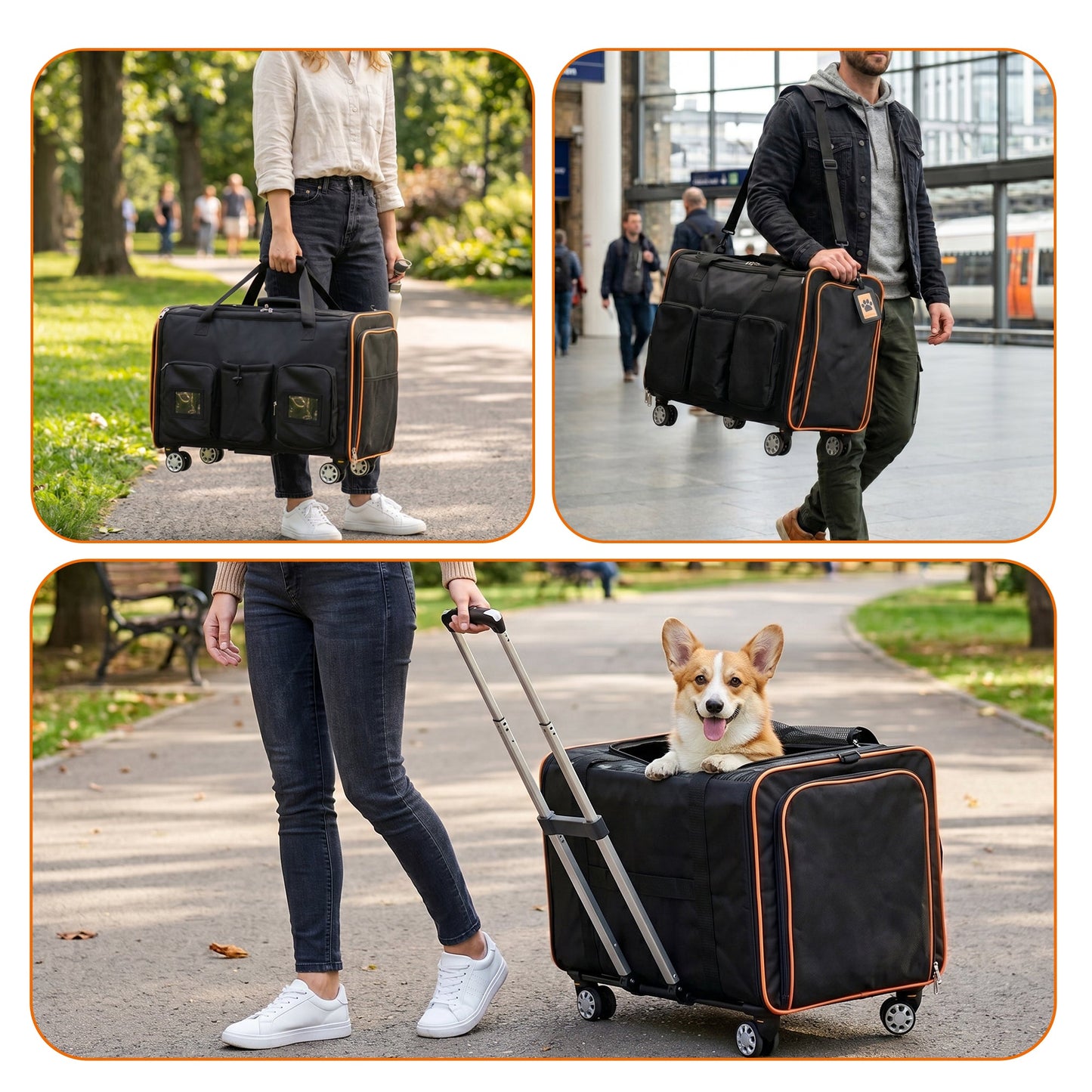 2 In 1 Large Cat Carrier for 2 Cats