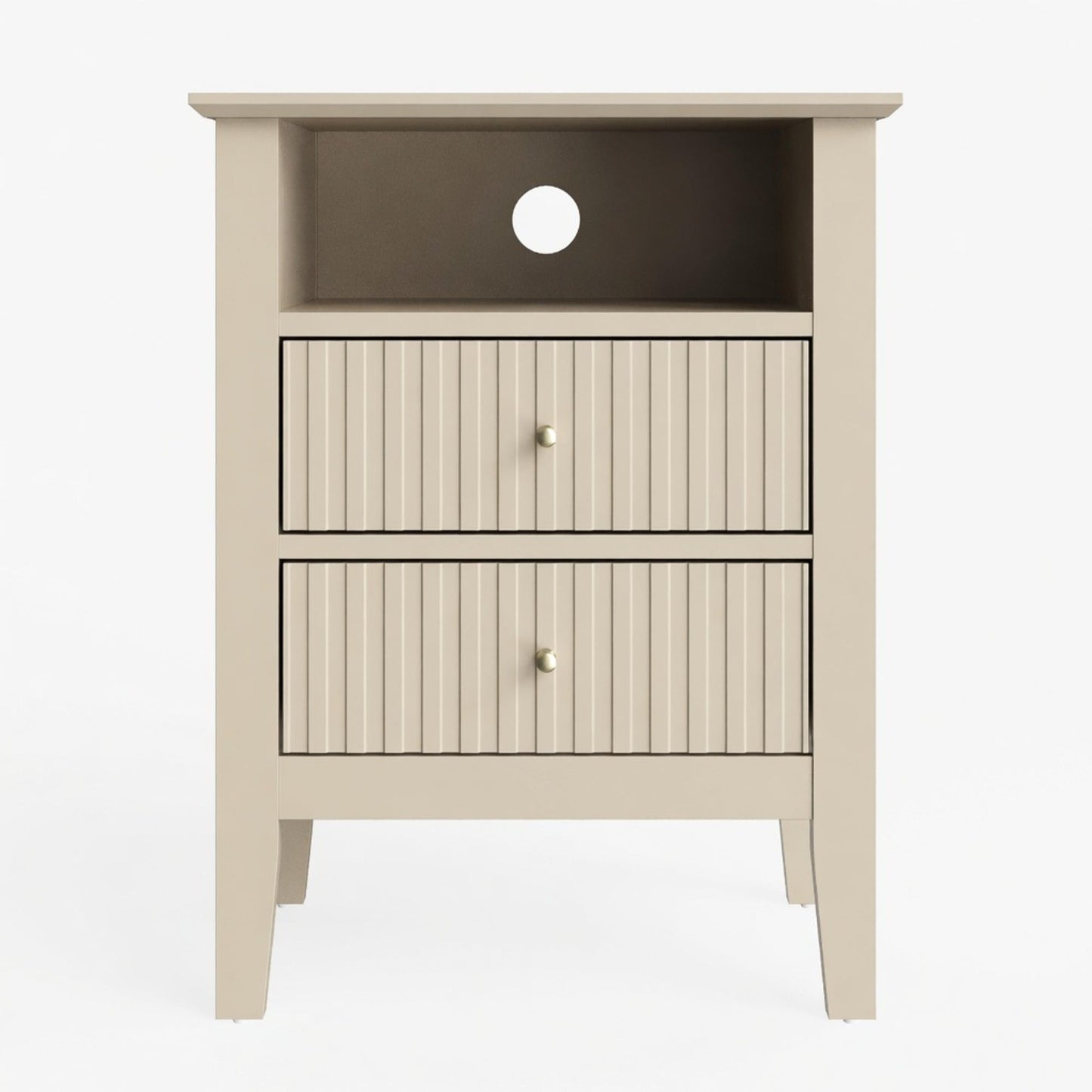 18" Green Fluted Nightstand