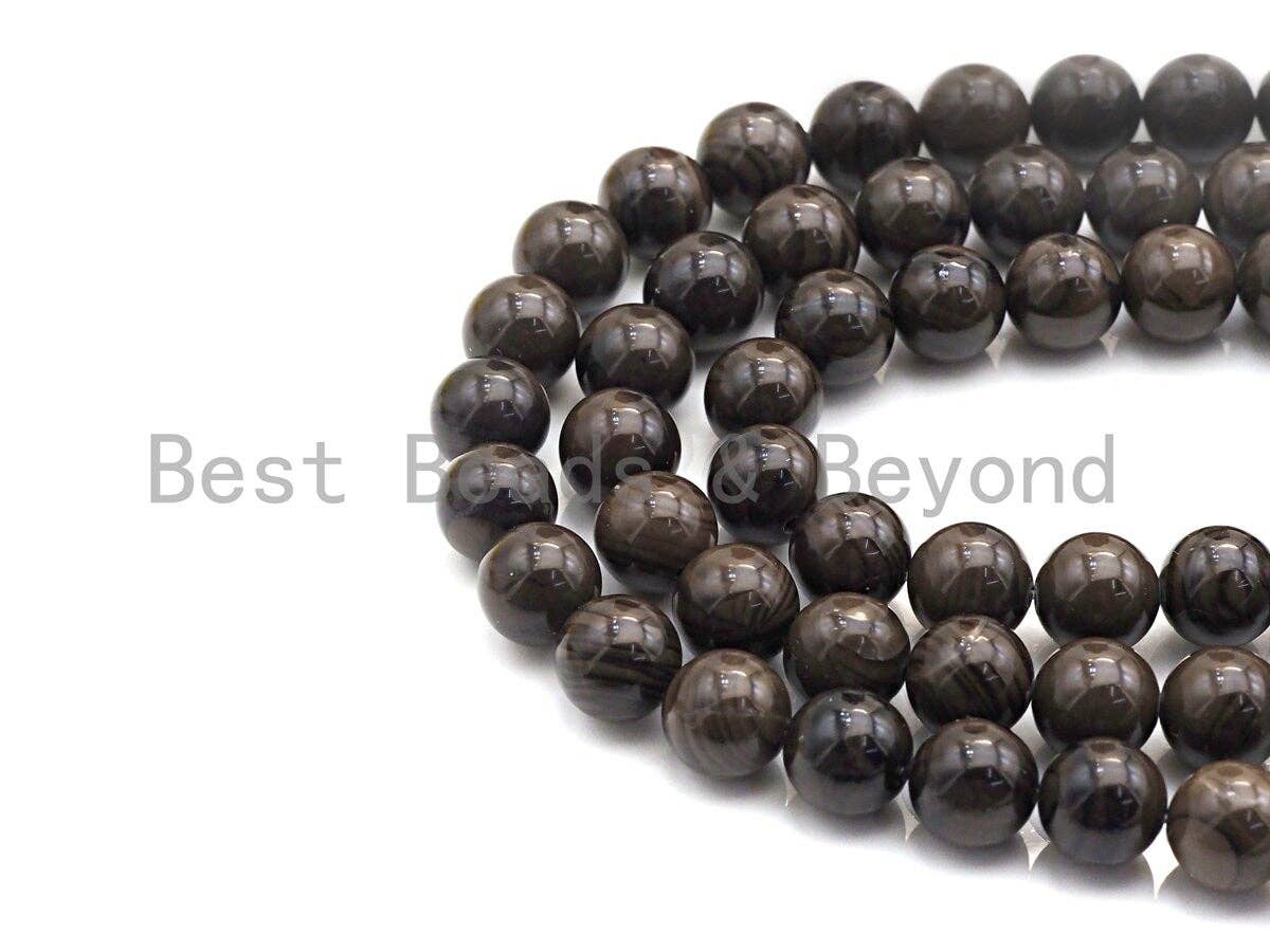 Natural Coffee Grain Jasper , Round Smooth 6mm/8mm/10mm/12mm, 15.5" Full Strand, sku#U637