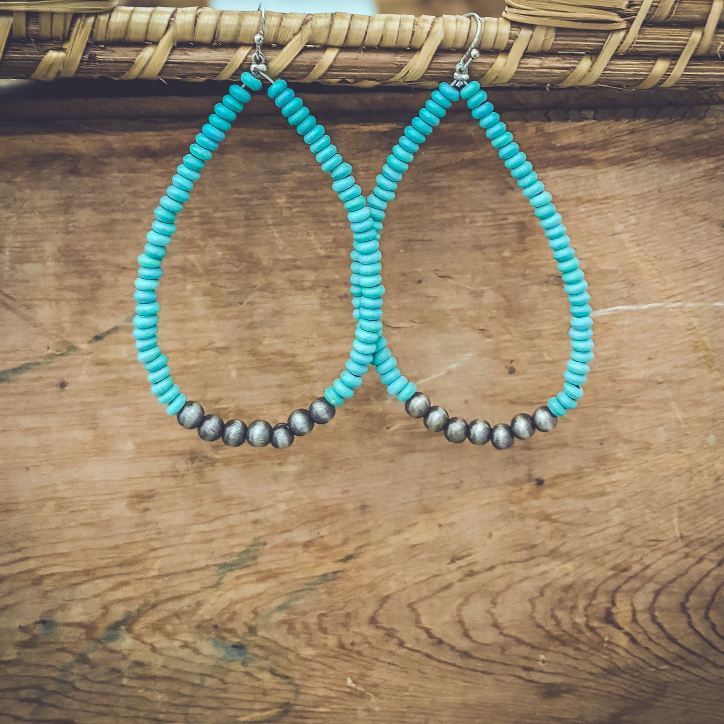 Beautiful Turquoise and Navajo Pearl Earrings