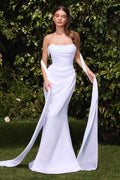 Ladivine 7448W Dress One Shoulder Satin Bridal Gown