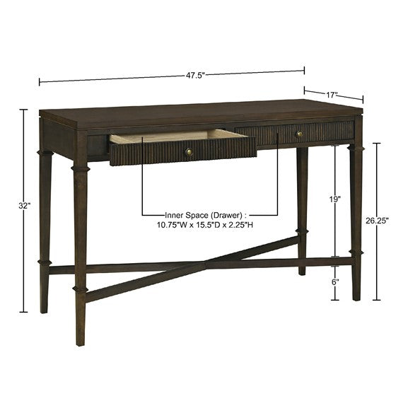 Fluted 2-Drawer Storage Console Table
