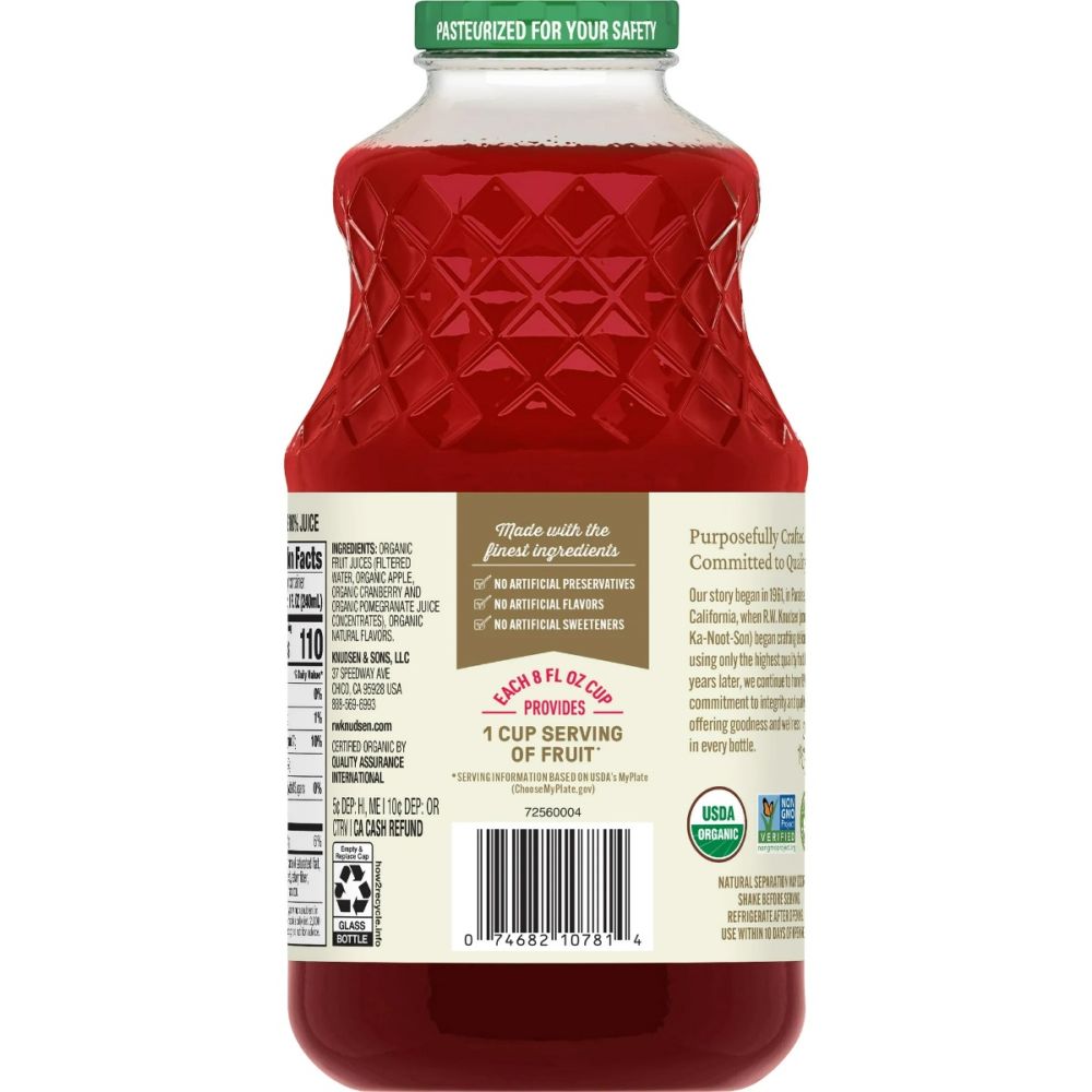 R.W. KNUDSEN: Organic Cranberry Pomegranate Juice, 32 fo