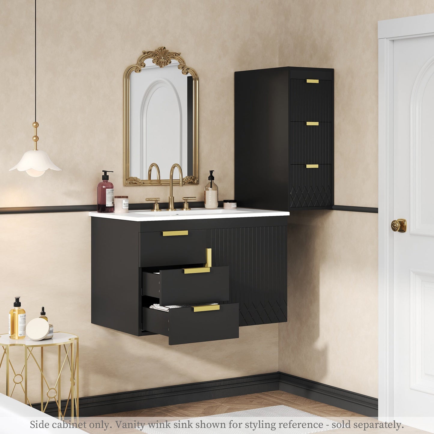 Wall Mounted Floating Cabinet with Drawers