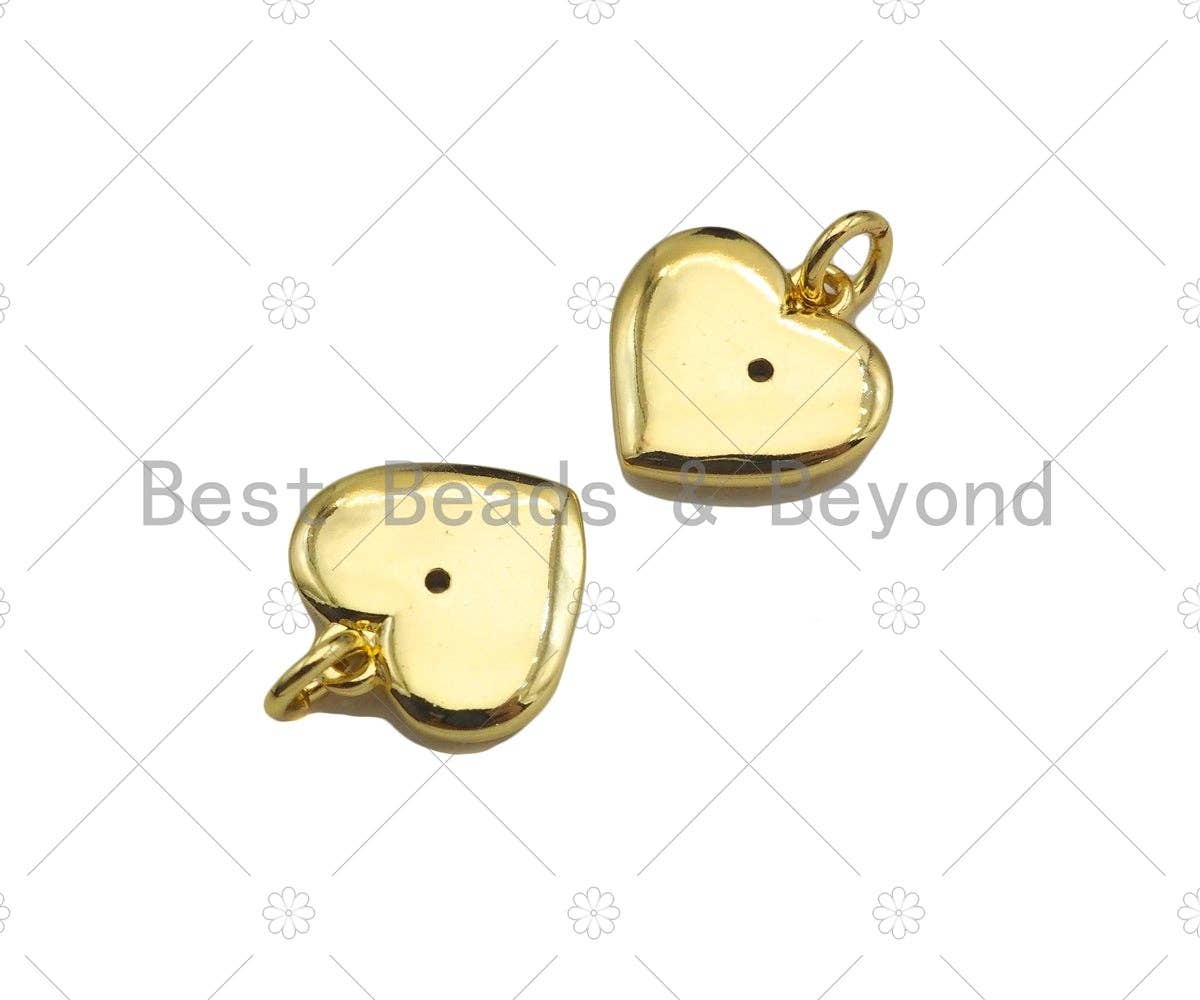 Love/Mom Word On Heart Shape Pendant18K Dainty Gold Medallio