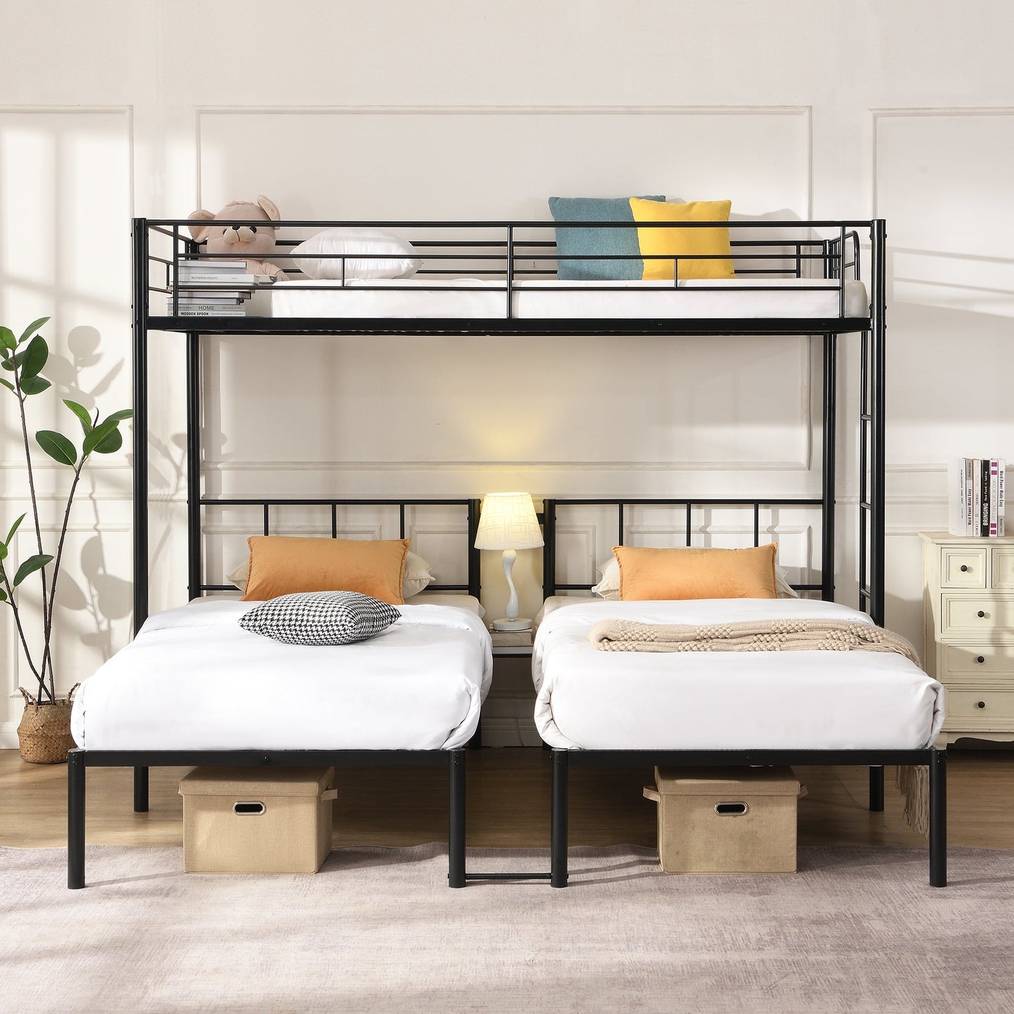 Triple Twin Over Twin Bunk Bed