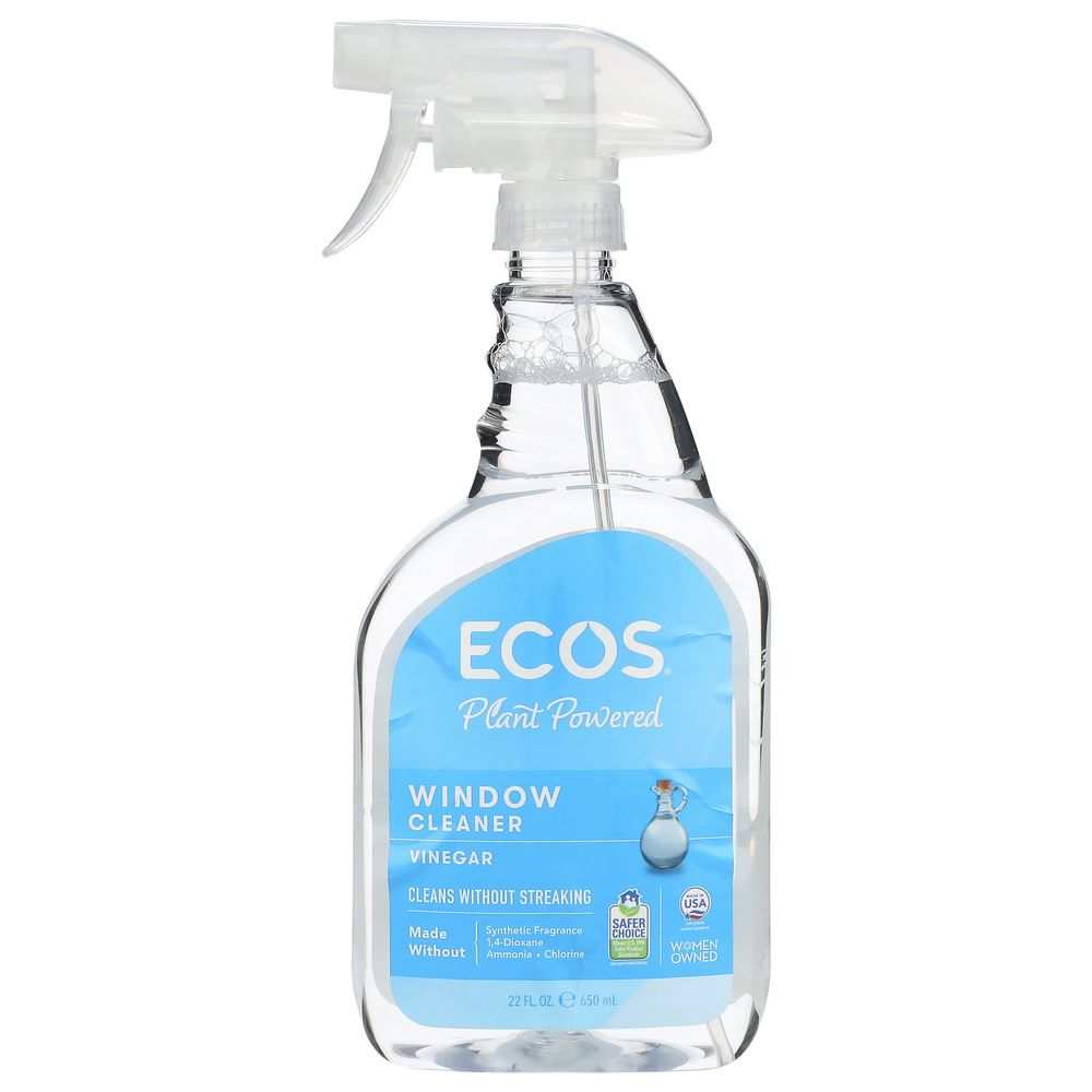 EARTH FRIENDLY Window Cleaner with Vinegar -22oz for Streak-Free Shine