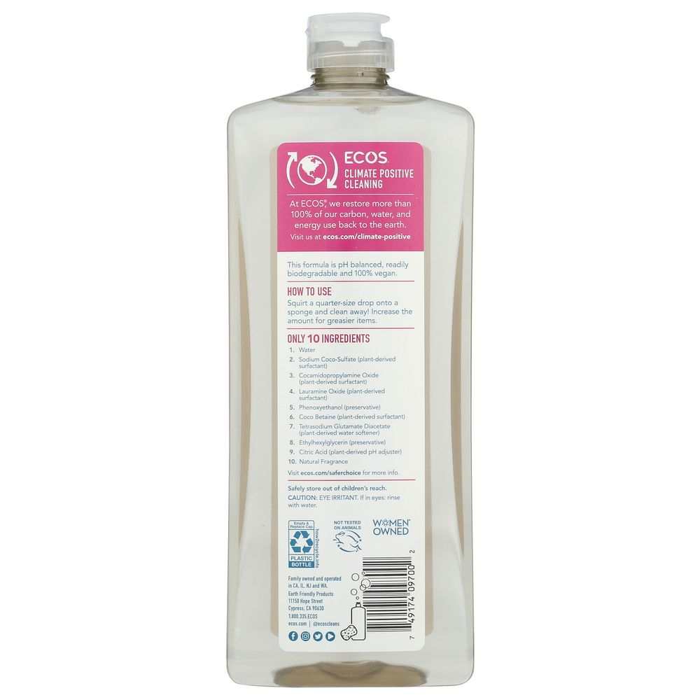 Ecos Dishmate Dish Liquid - Clean Earth Friendly Almond Dish Soap,25oz