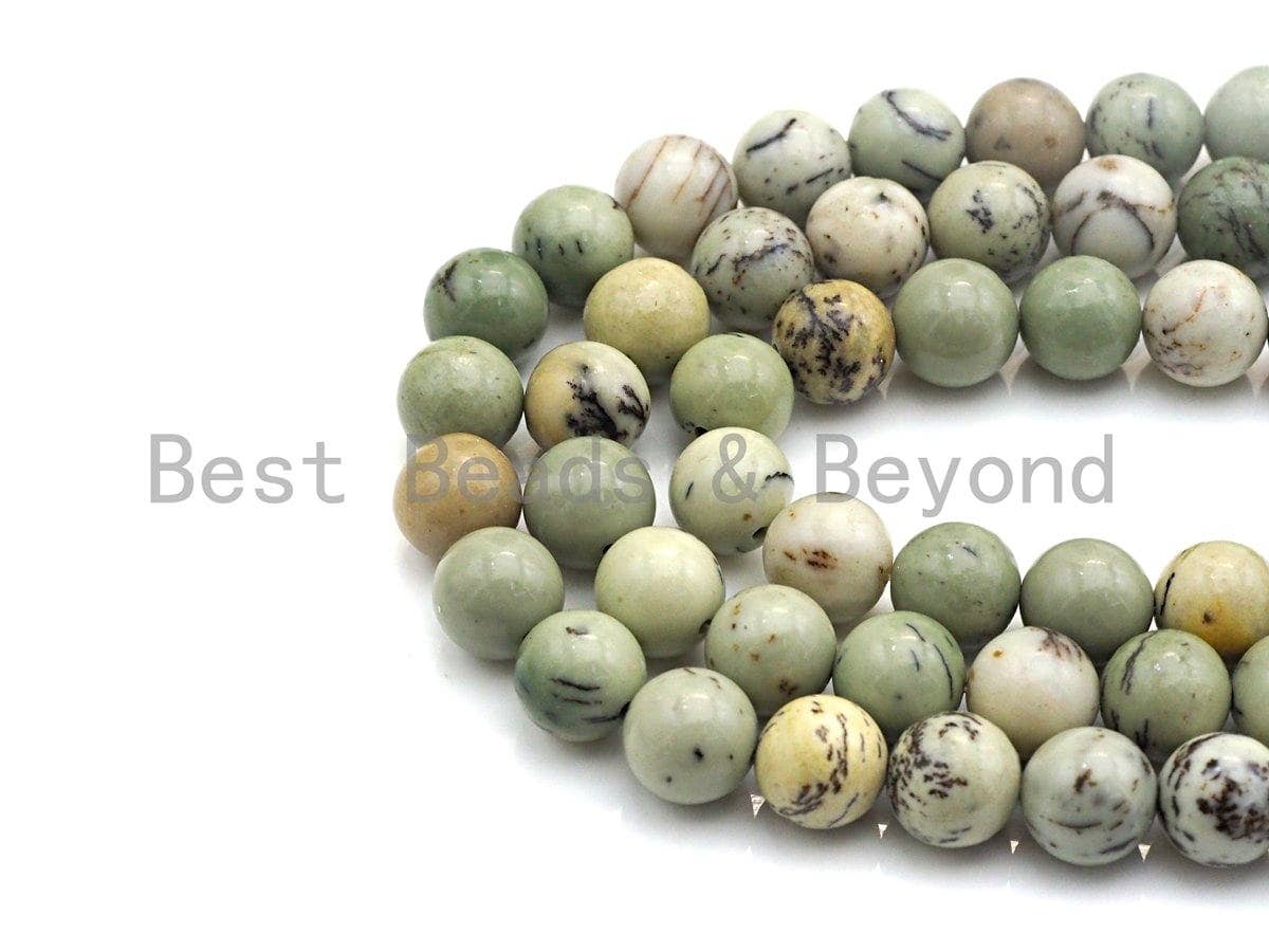 Natural Pine Jasper, Round Smooth 6mm/8mm/10mm/12mm, 15.5" Full Strand, sku#U630c