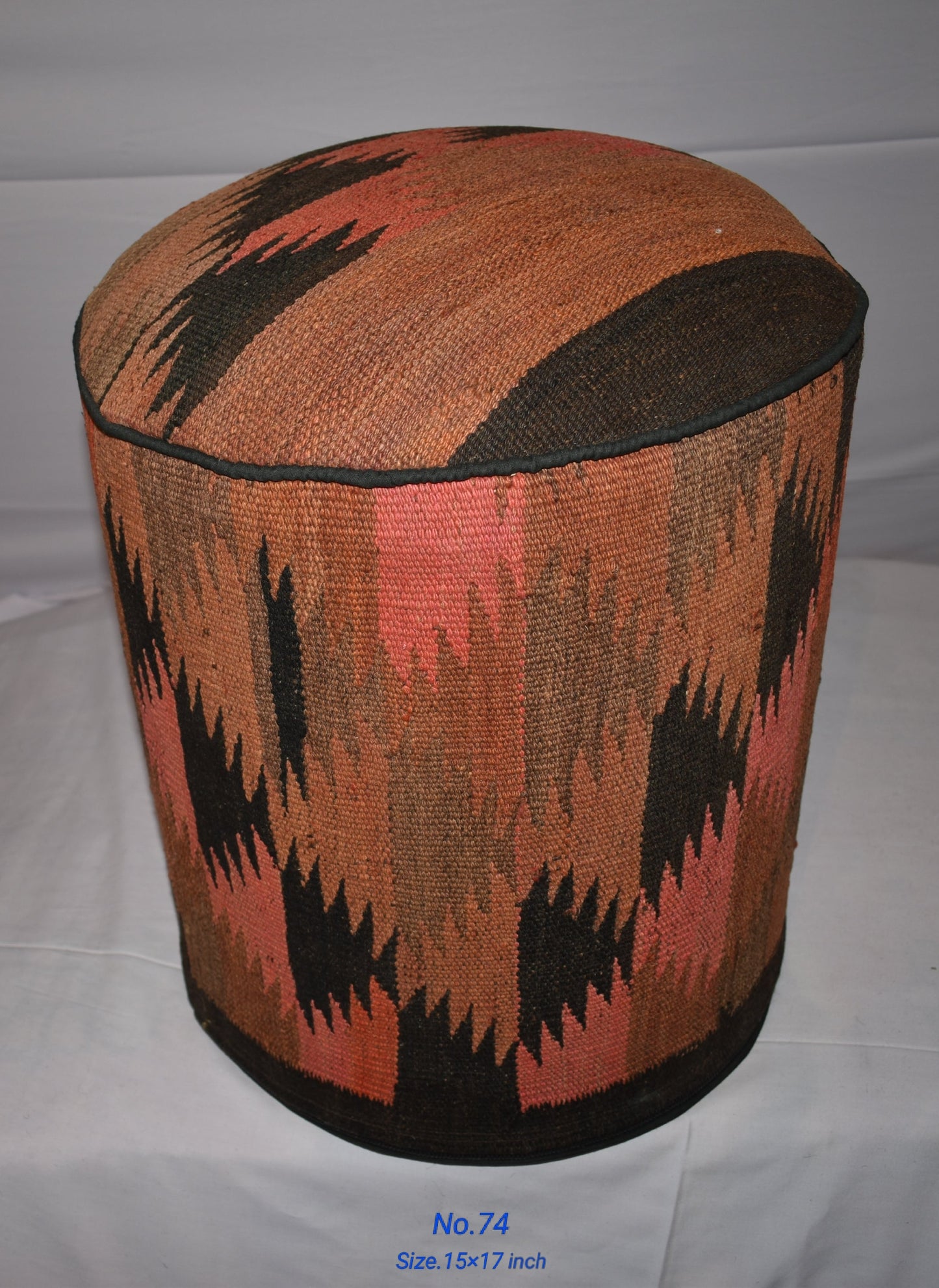 One of a Kind Kilim Rug Pouf Ottoman foot stool - #74
