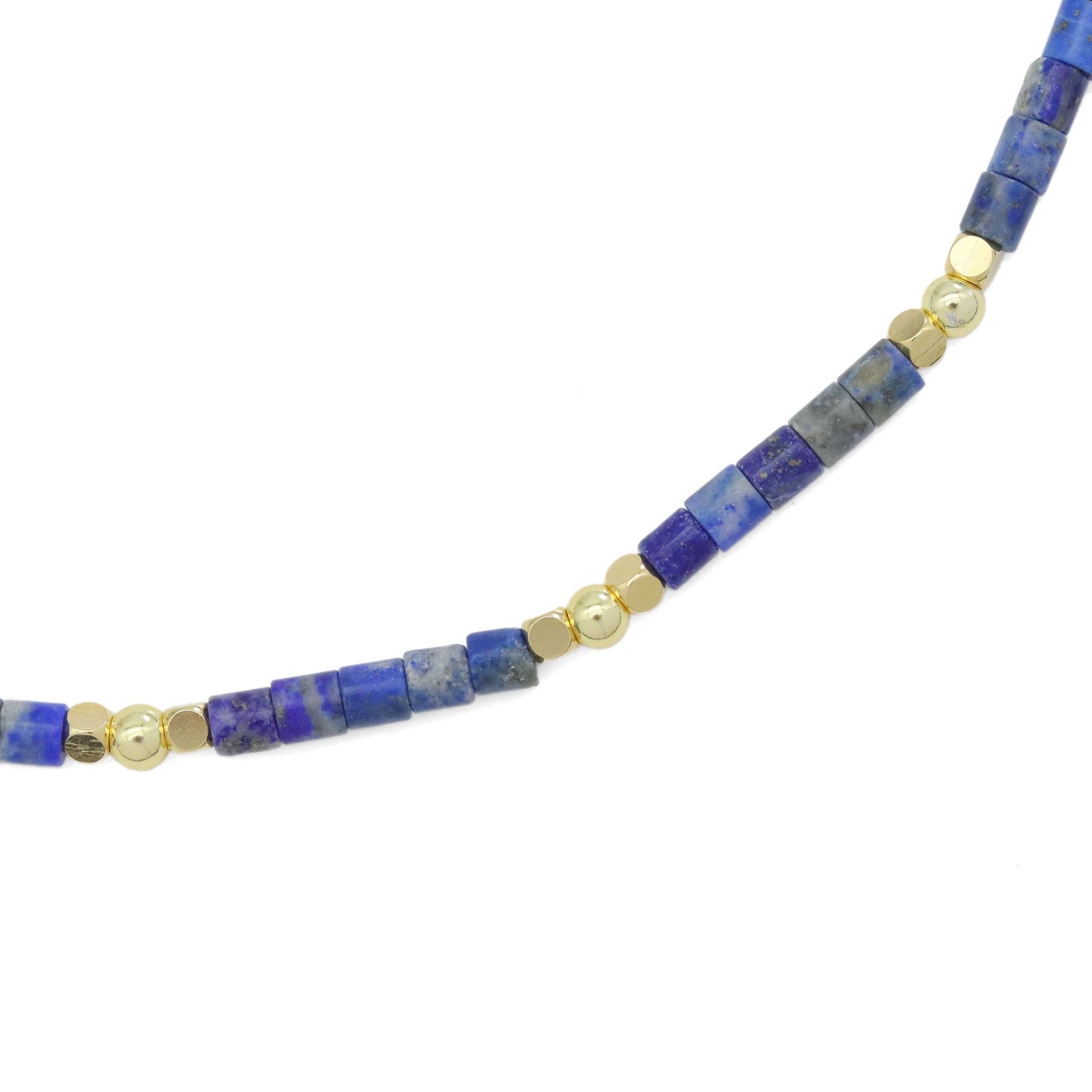 4mm Lapis Tube Beads Necklace, sku#EF543