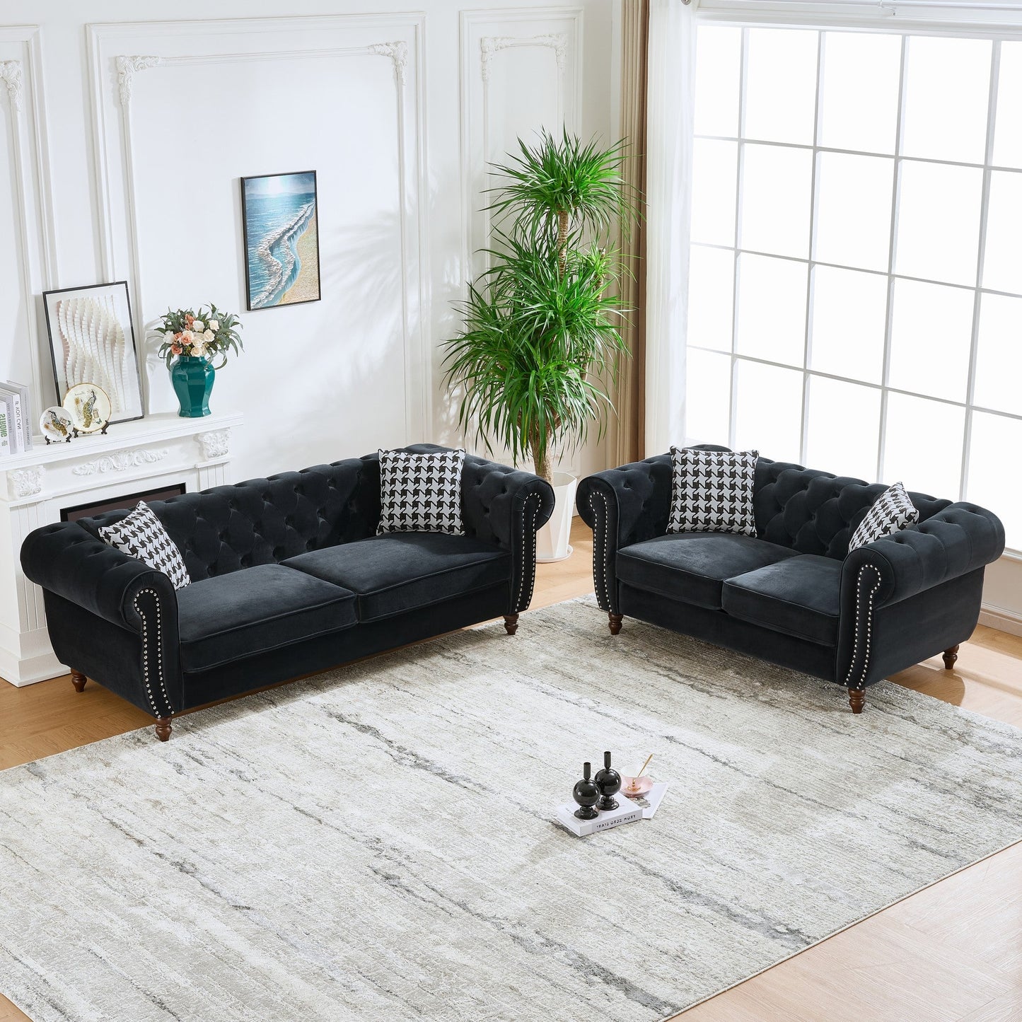 Chesterfield Velvet Upholstered Sofa