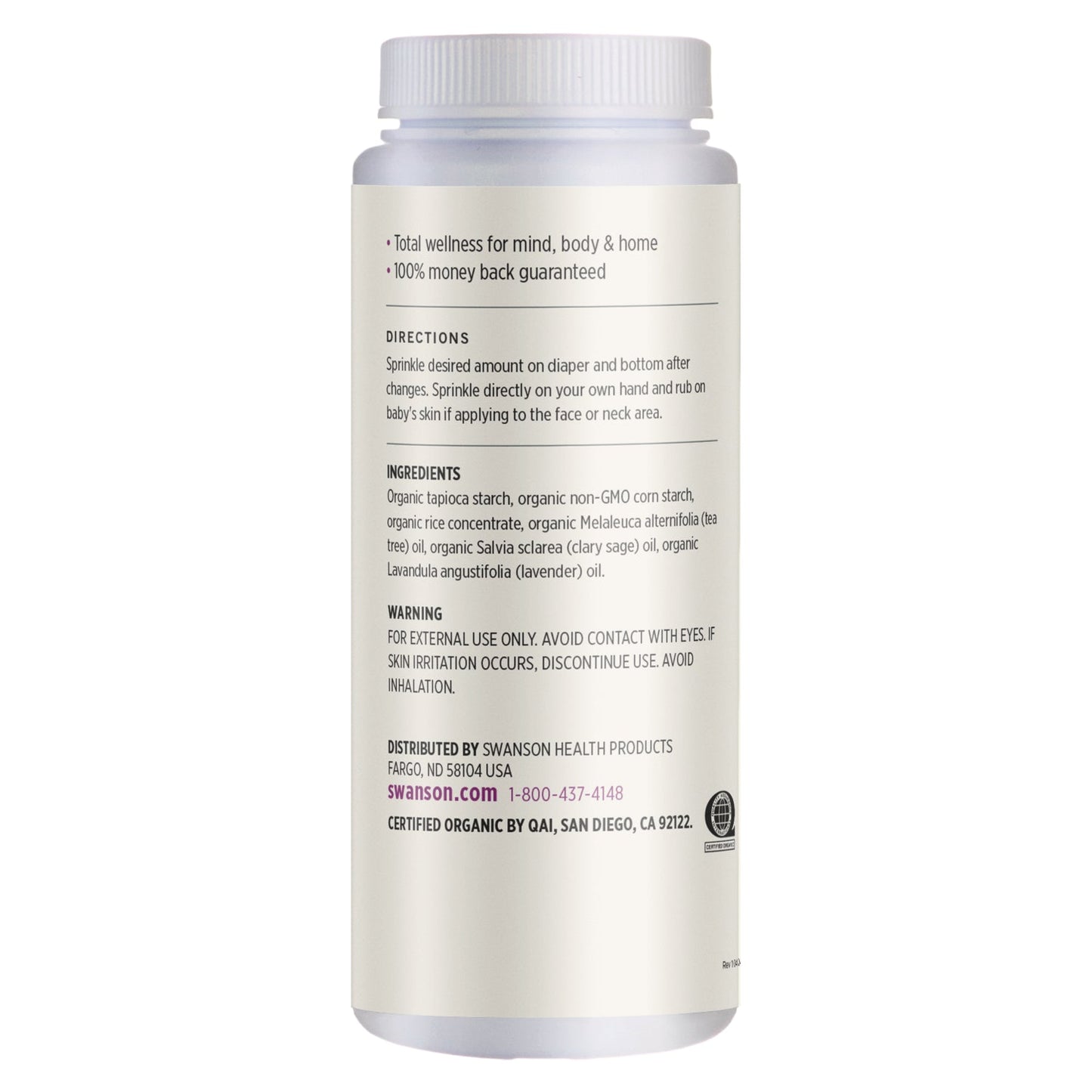 Certified Organic Baby Powder Talc Free - Lavender Scent