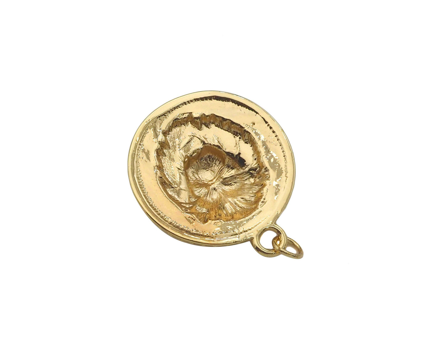 Gold silver Lion Head Medallion Charm, Sku#ZX16c