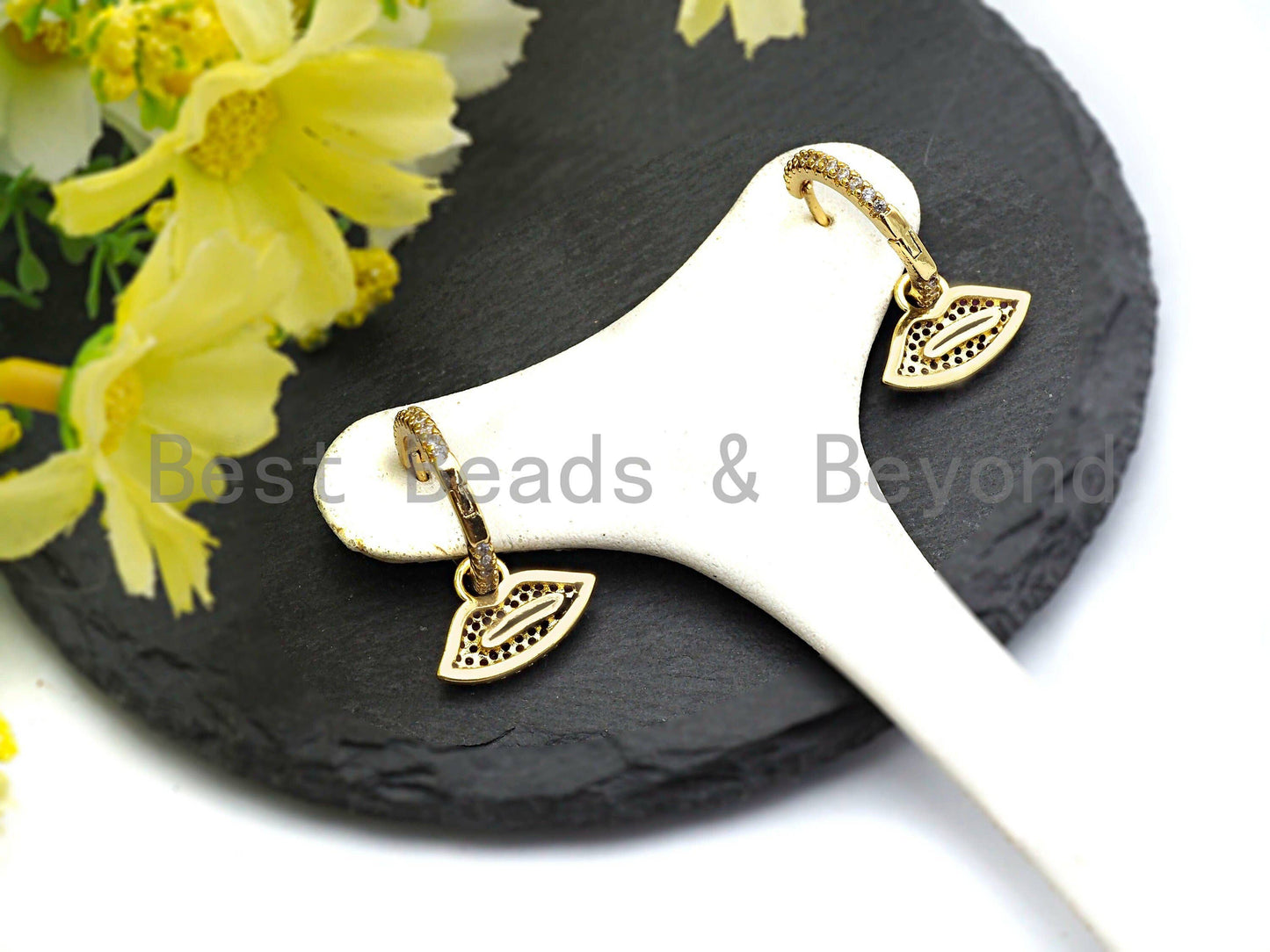 CZ Lips Earrings, Sku#J56