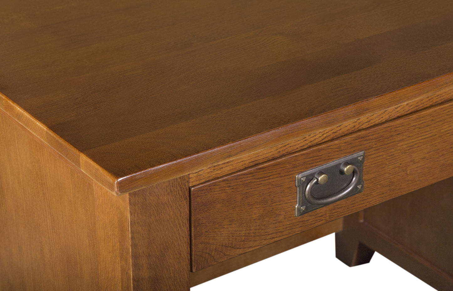Mission Quarter Sawn Oak 5 Drawer Library Desk
