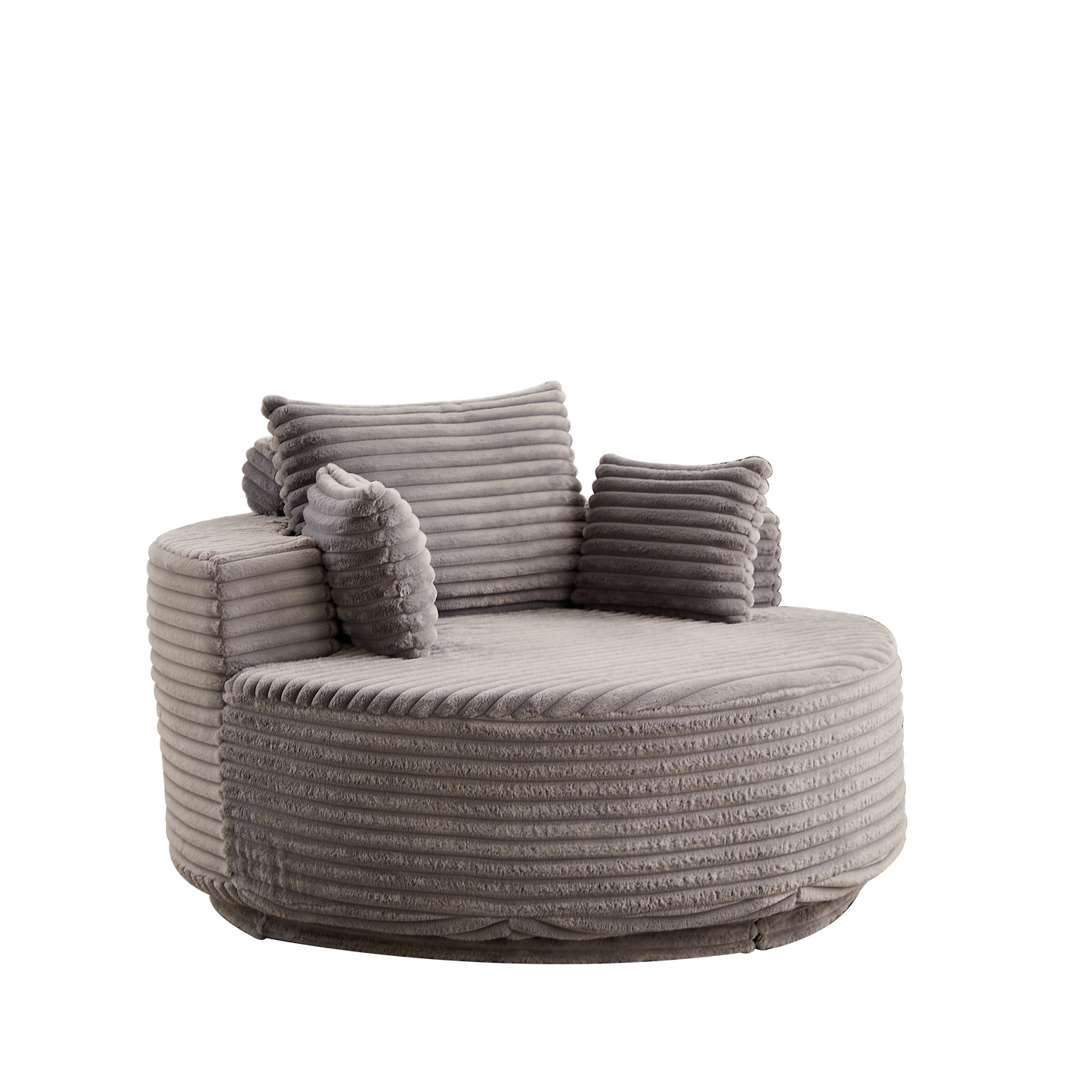 55'' Corduroy Foam Single Swivel Chair