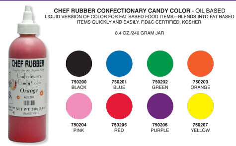 Chef Rubber - Colorants liquides pour bonbons - 238 g - Sept couleurs au choix