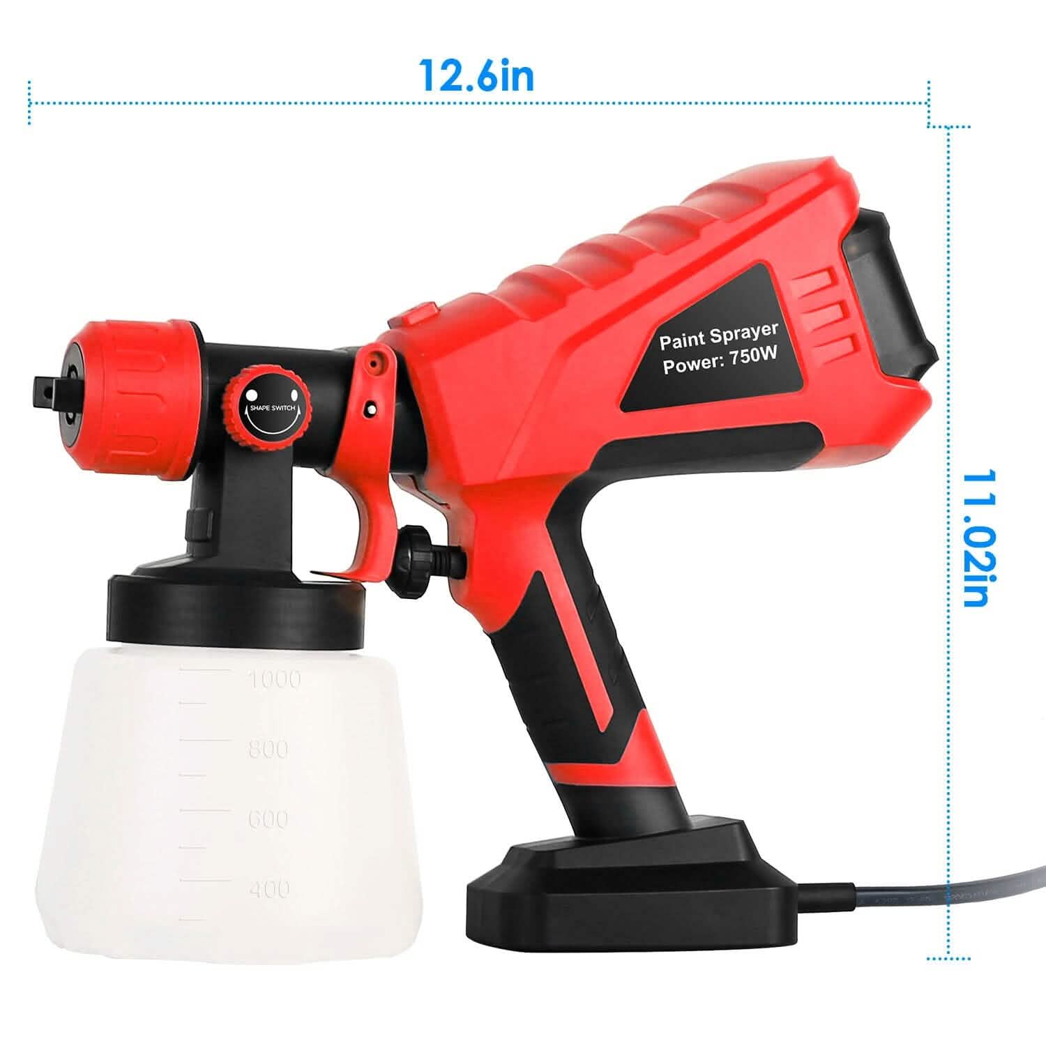 750W Electric Paint Sprayer Handheld with 3 Spray Patterns