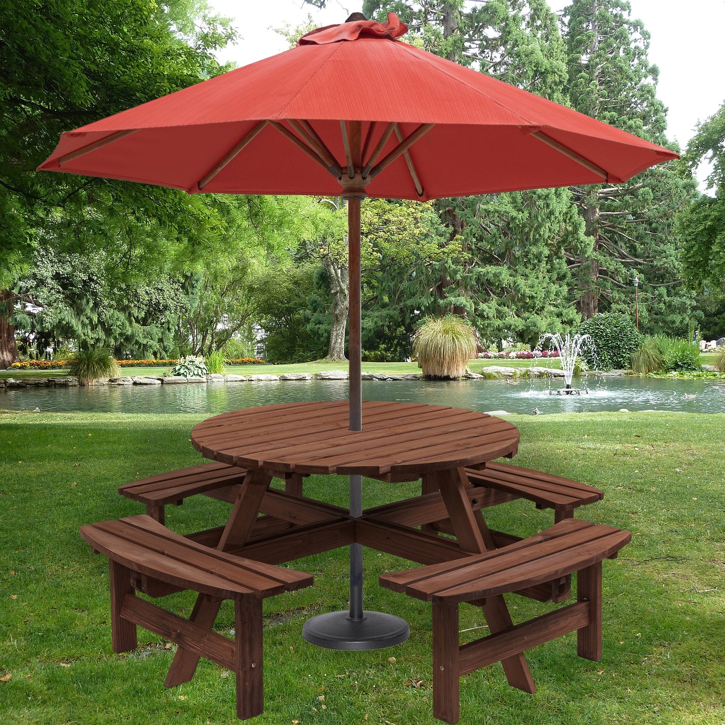 8 Person Wooden Picnic Table