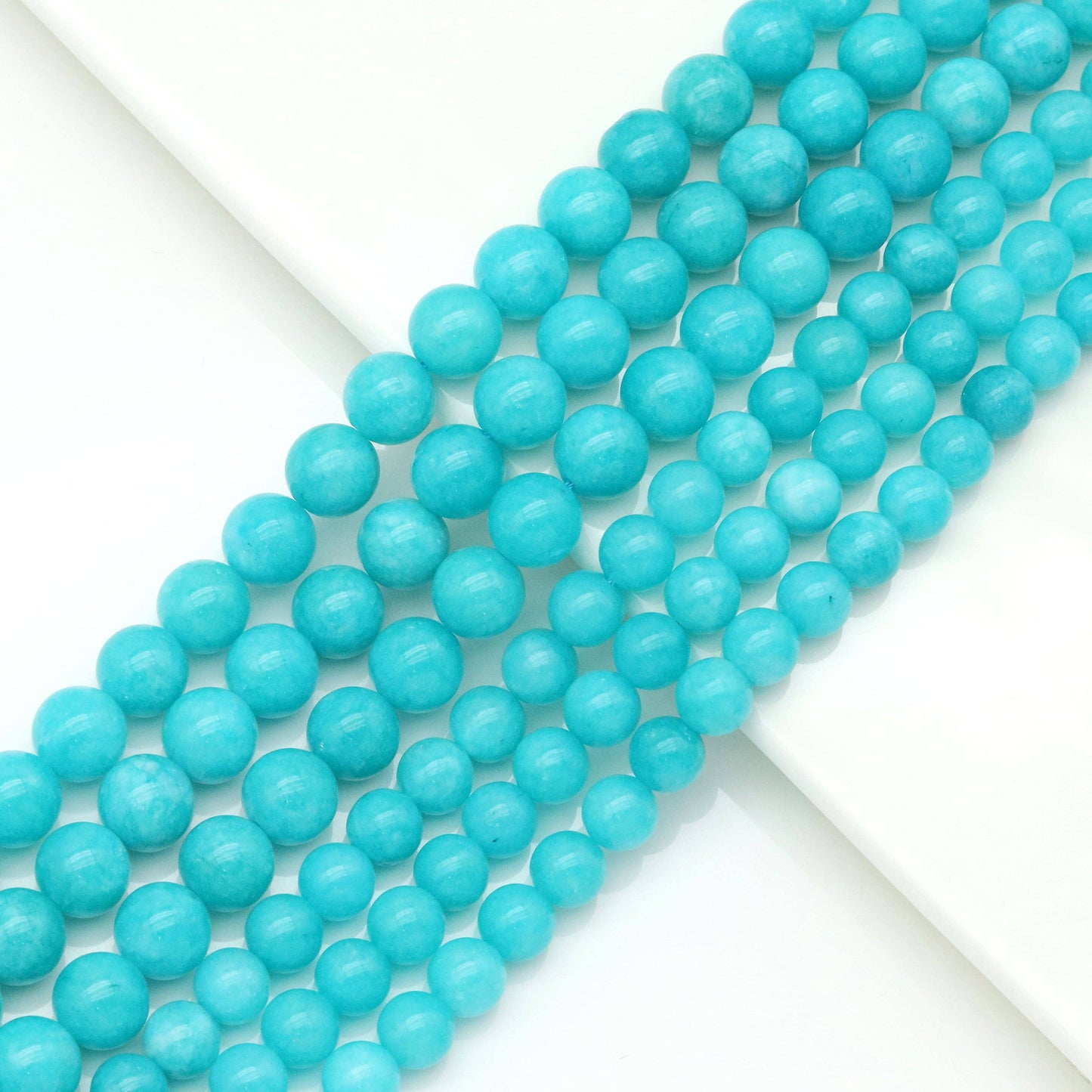 Amazonite Jade Round Smooth Beads, Sku#U1822