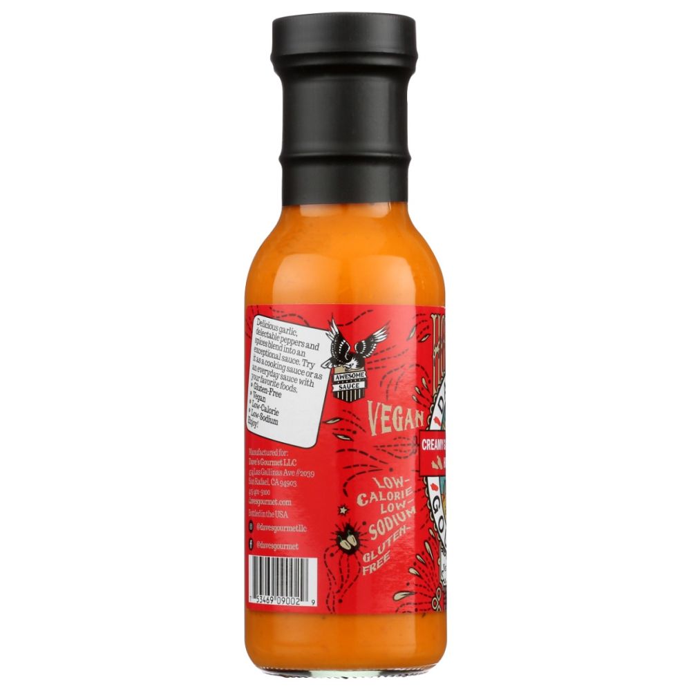 DAVES GOURMET: Creamy Garlic Red Pepper Hot Sauce, 8 oz