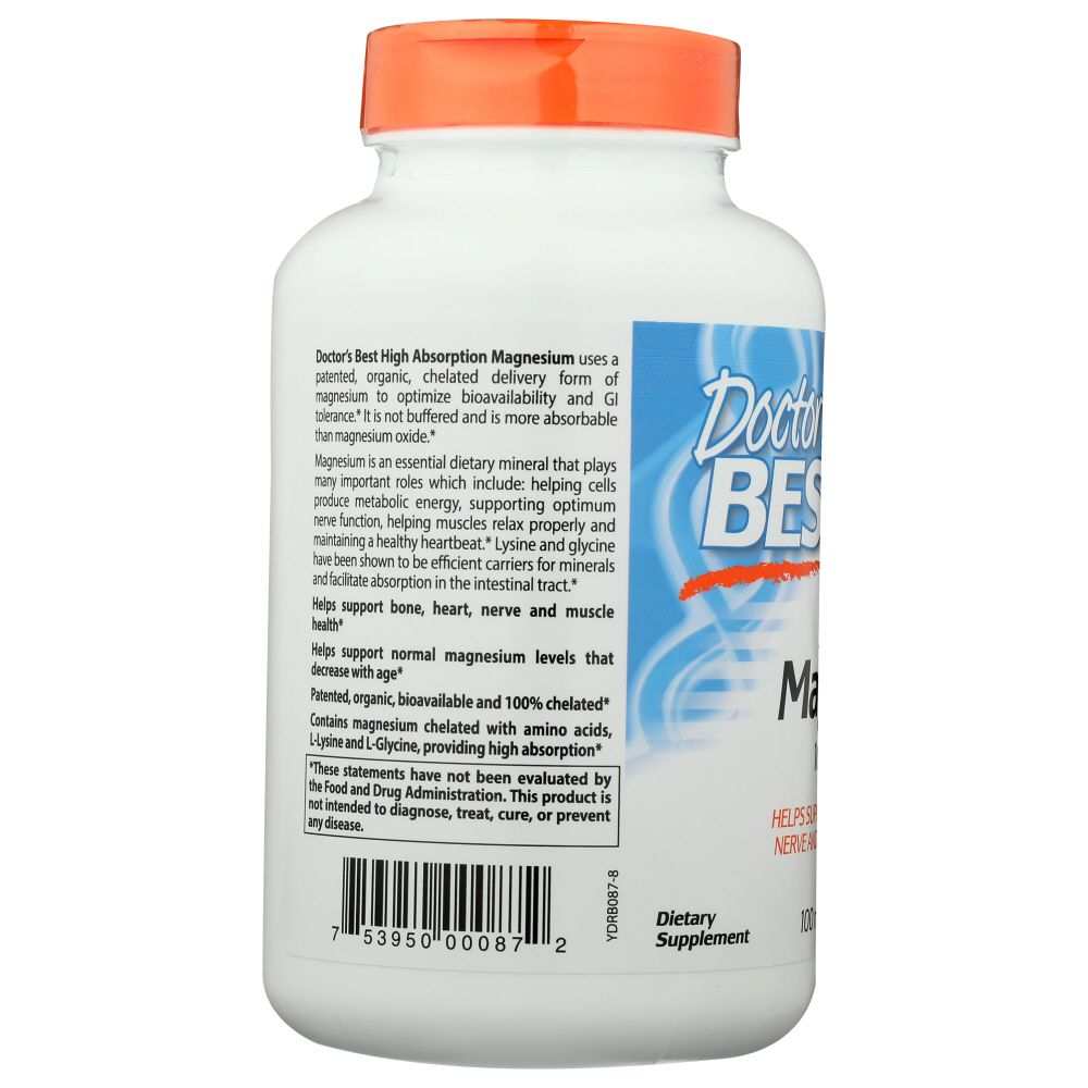 DOCTOR'S BEST: Hi Abs Chelated Magnesium, 240 tb
