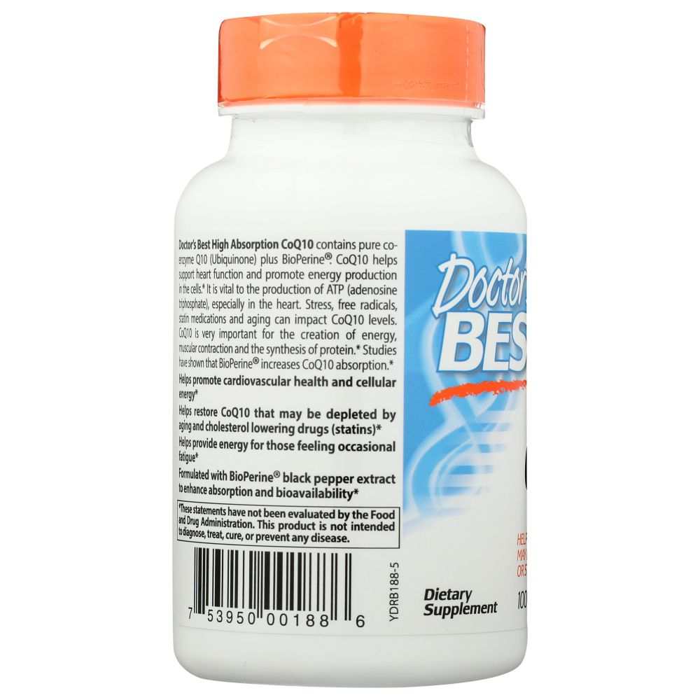 DOCTOR'S BEST: Hi Absorption Coq10 With BioPerine 100Mg, 120 vc