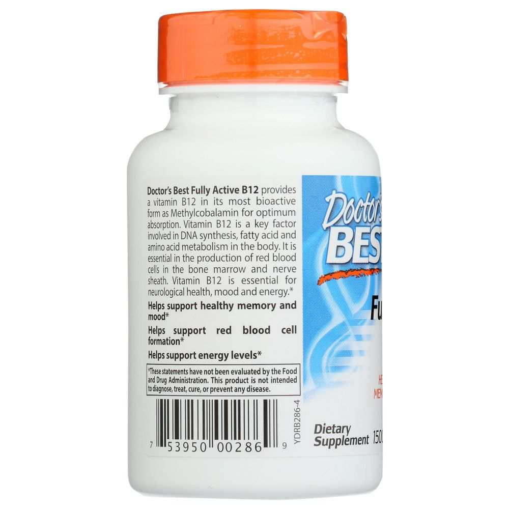 DOCTOR'S BEST: Fully Active B12 -Supports Energy, Nervous System & Mood