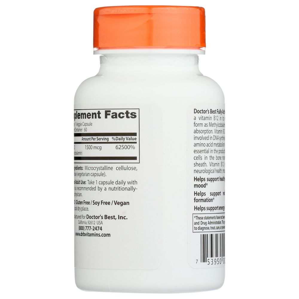 DOCTOR'S BEST: Fully Active B12 -Supports Energy, Nervous System & Mood