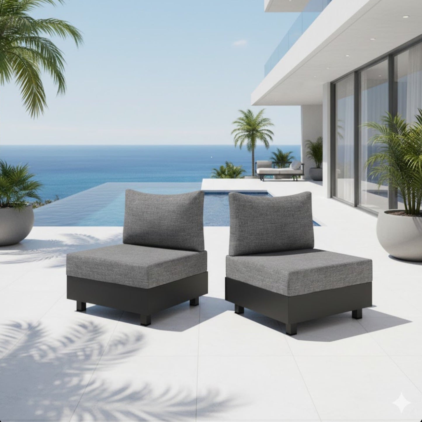 2-Piece Aluminum Patio Seating Set