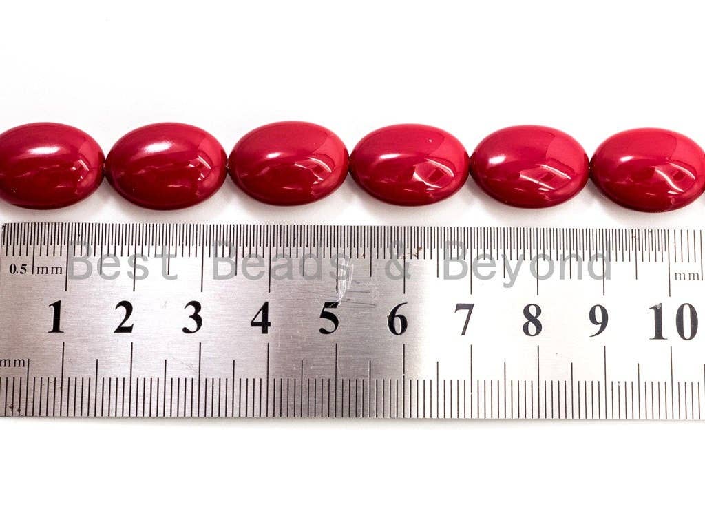 Red Natural Mother of Pearl beads,13x18x7mm Pearl Flat Oval beads, Loose Oval Smooth Pearl Shell Beads, 16inch strand, SKU#T82