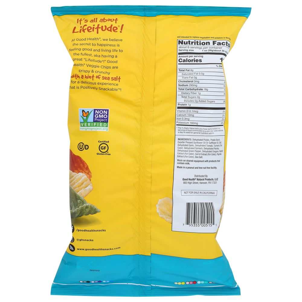 GOOD HEALTH: Veggie Chips Sea Salt, 6.75 oz