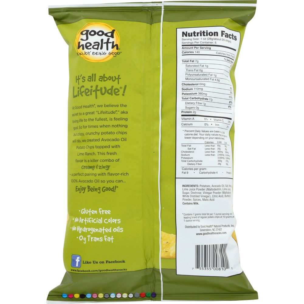 GOOD HEALTH: Kettle Chips Avocado Oil Lime Ranch, 5 oz