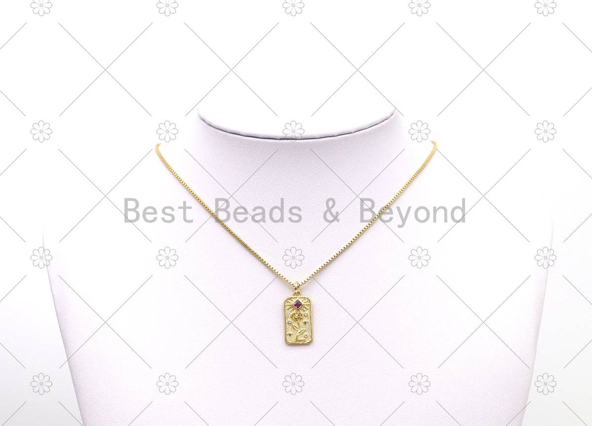 CZ Rose Flower Charm, Sku#LK536