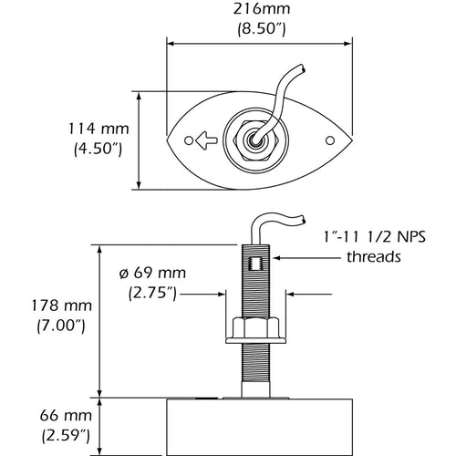 Furuno 556TID-HDD SS260 Stainless Steel Thru-Hull Transducer w/Temp and Fairing Block - 10 Pin [556TID-HDD]