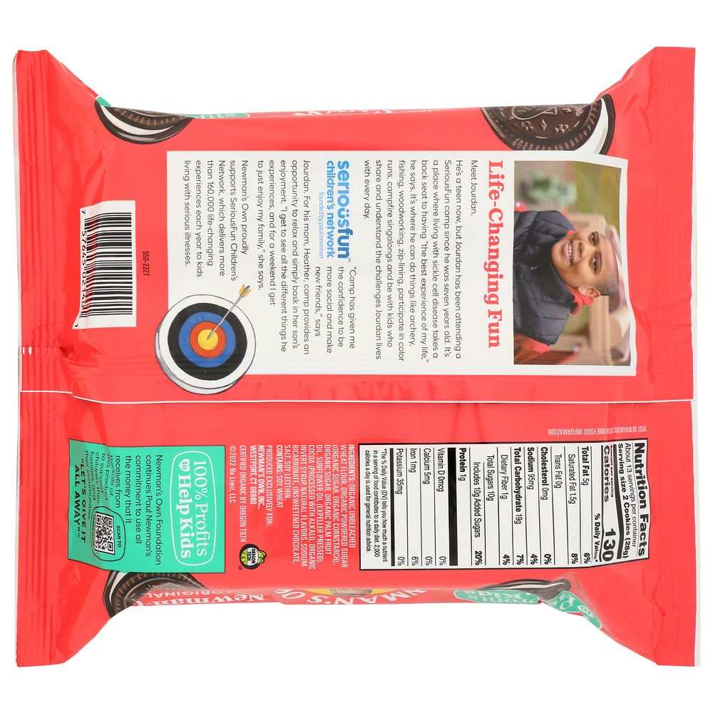 NEWMAN'S OWN ORGANIC: Newman O's Original Cookies Chocolate with Vanilla Creme, 13 oz