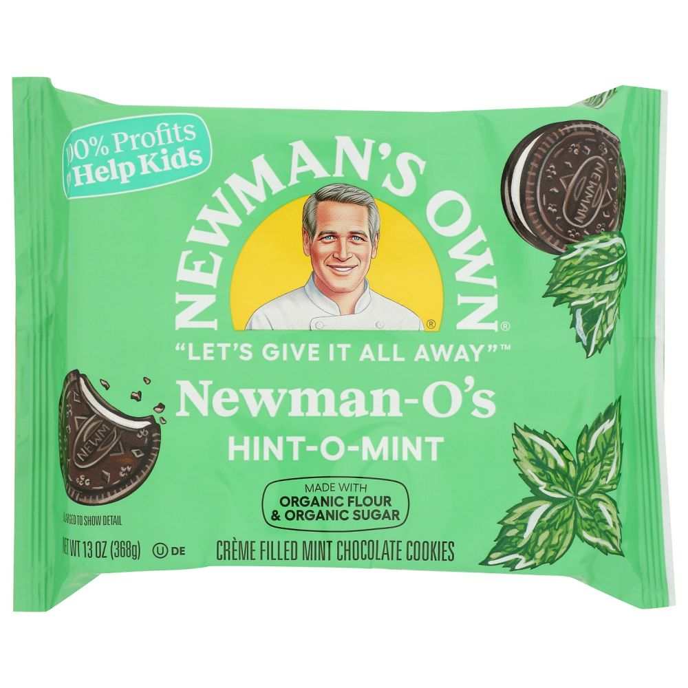 NEWMAN'S OWN: Newman O's Hint O Mint Creme Cookies, 13 oz