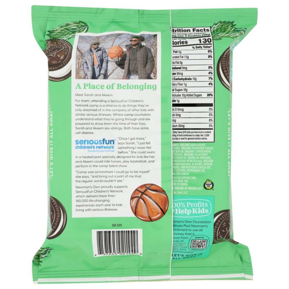 NEWMAN'S OWN: Newman O's Hint O Mint Creme Cookies, 13 oz